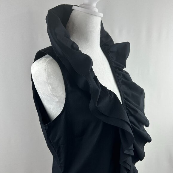 Lauren Ralph Lauren Romantic Chic Black Ruffled Sleeveless Top – Medium - Picture 1 of 9